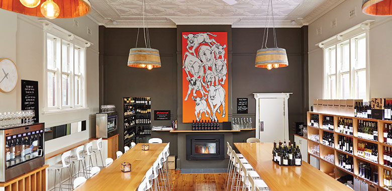 Interior of the Cooks Lot winery and cellar door tasting experience in Orange